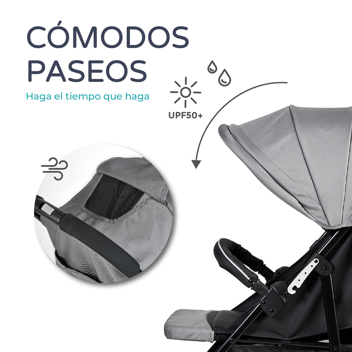 Silla de paseo street Gris-9