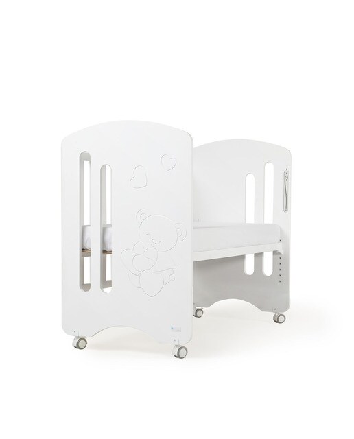 Cuna Interbaby Lovely Premium con lateral abatible Colecho Osito blanco Blanco-3