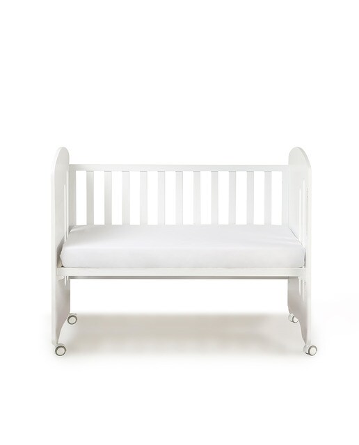 Cuna Interbaby Lovely Premium con lateral abatible Colecho Osito blanco Blanco-4