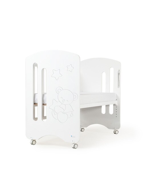 Cuna Interbaby Lovely Premium con lateral abatible Colecho + Colchón + Kit de Colecho blanco Blanco-3
