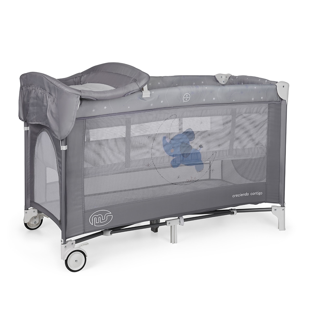 Imagen 0 de MS- Cuna De Viaje con Dos Alturas, hasta 15 kg. Apertura lateral, ruedas, colchón, cambiador y  bolsa transporte.