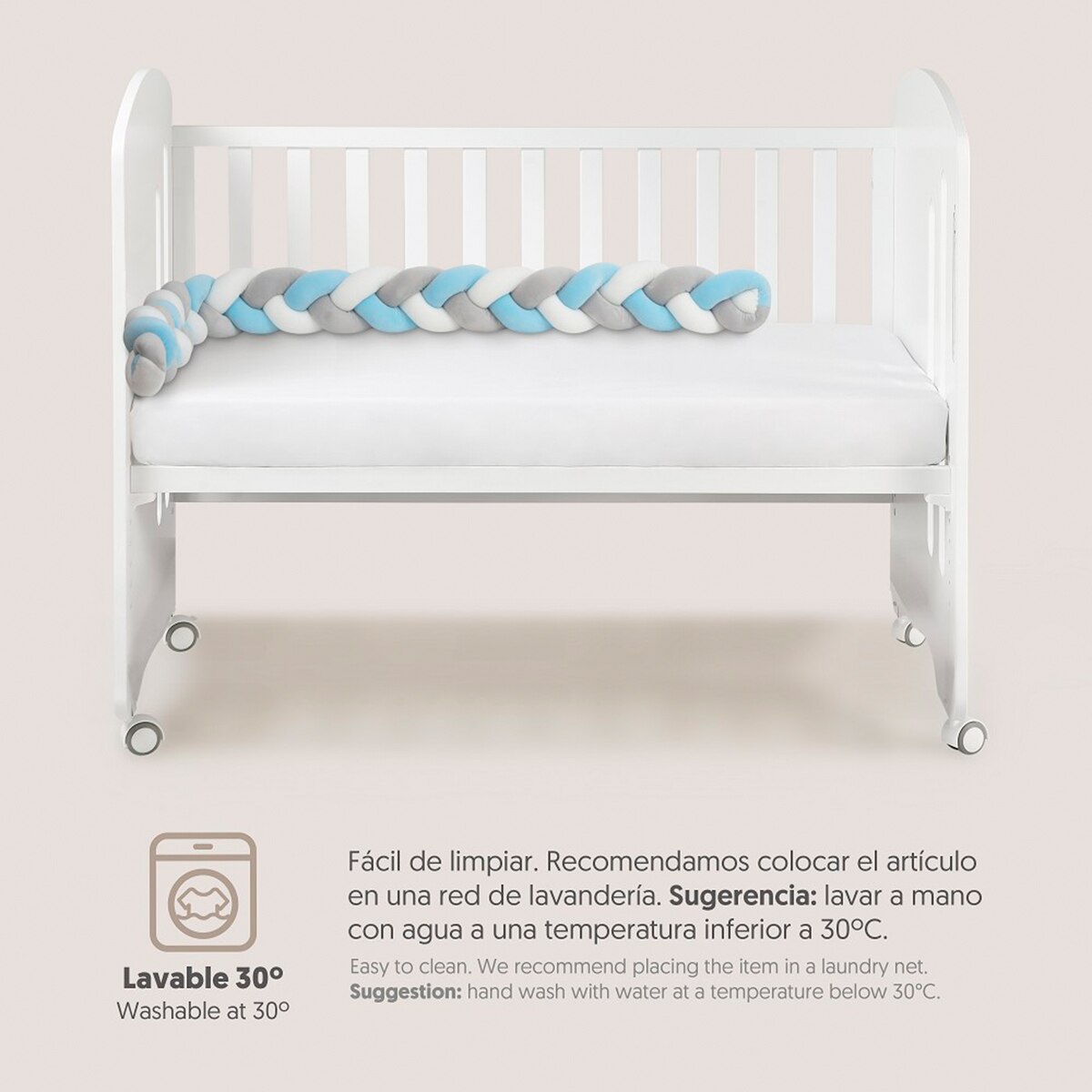 Chichonera Trenza Decorativa Antivuelco Reductora Azul-6