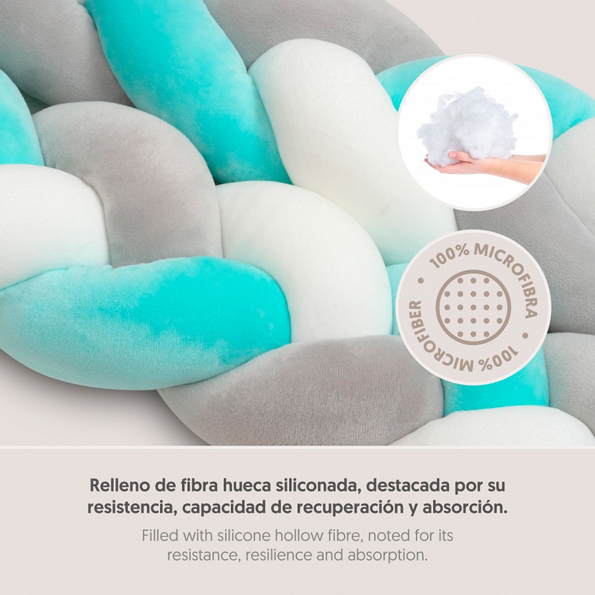 Chichonera Trenza Decorativa Antivuelco Reductora Verde-4