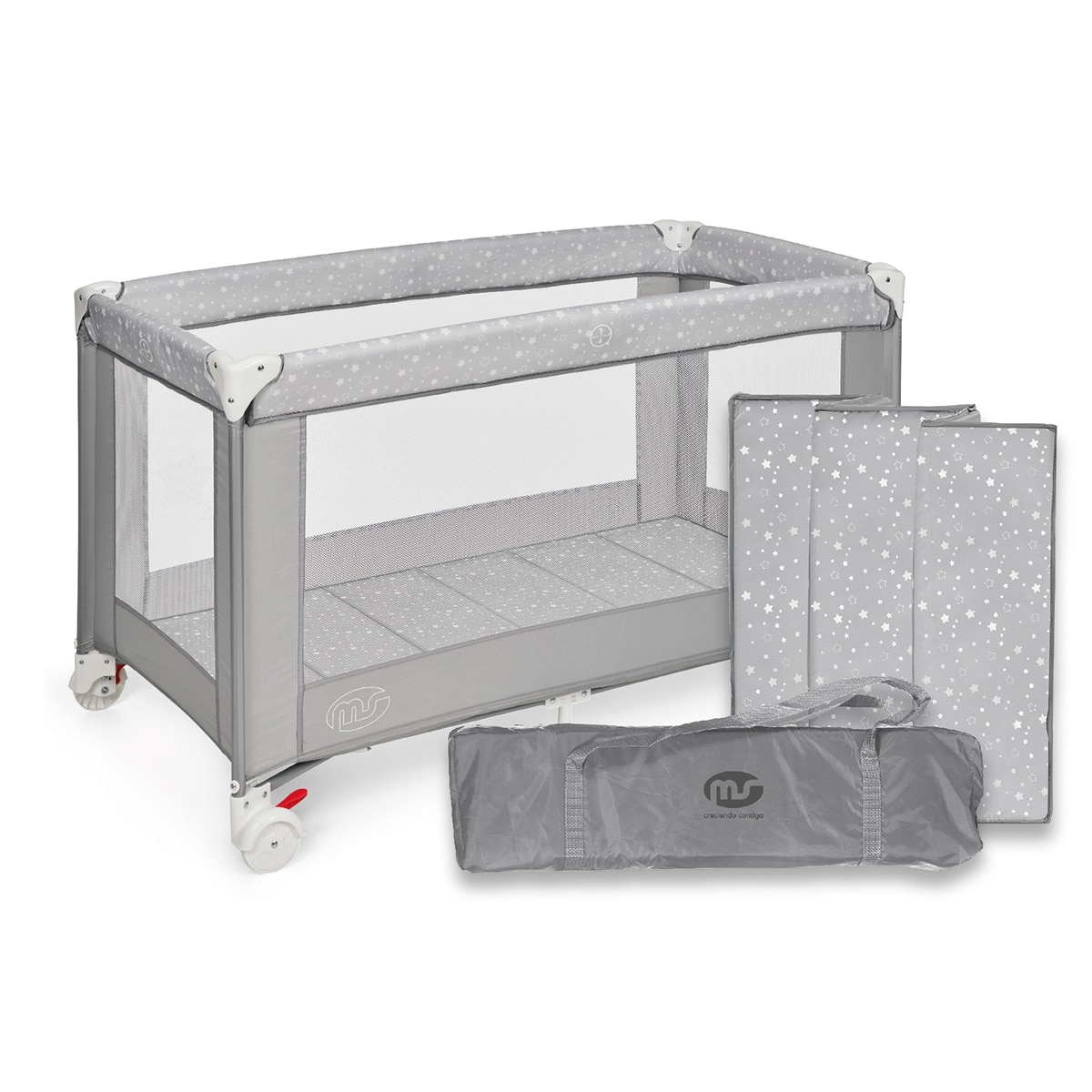 Cuna de viaje Basic Gris-6
