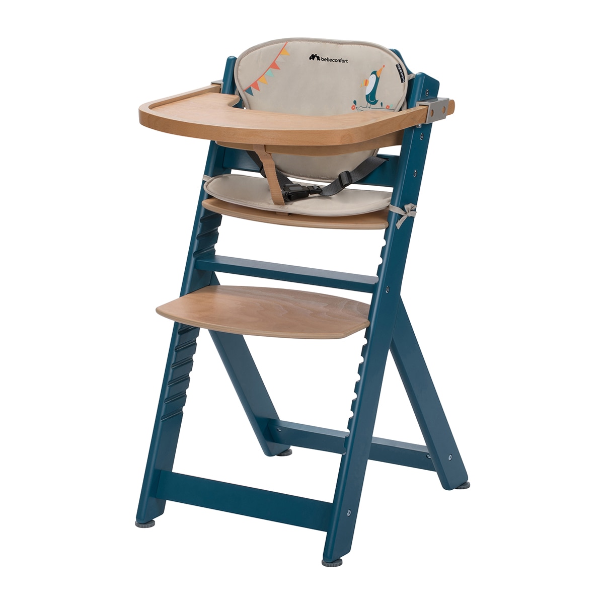 Trona evolutiva de madera Timba con cojín, 6meses-10años, <30 Kg, color Petrol Blue Azul-1