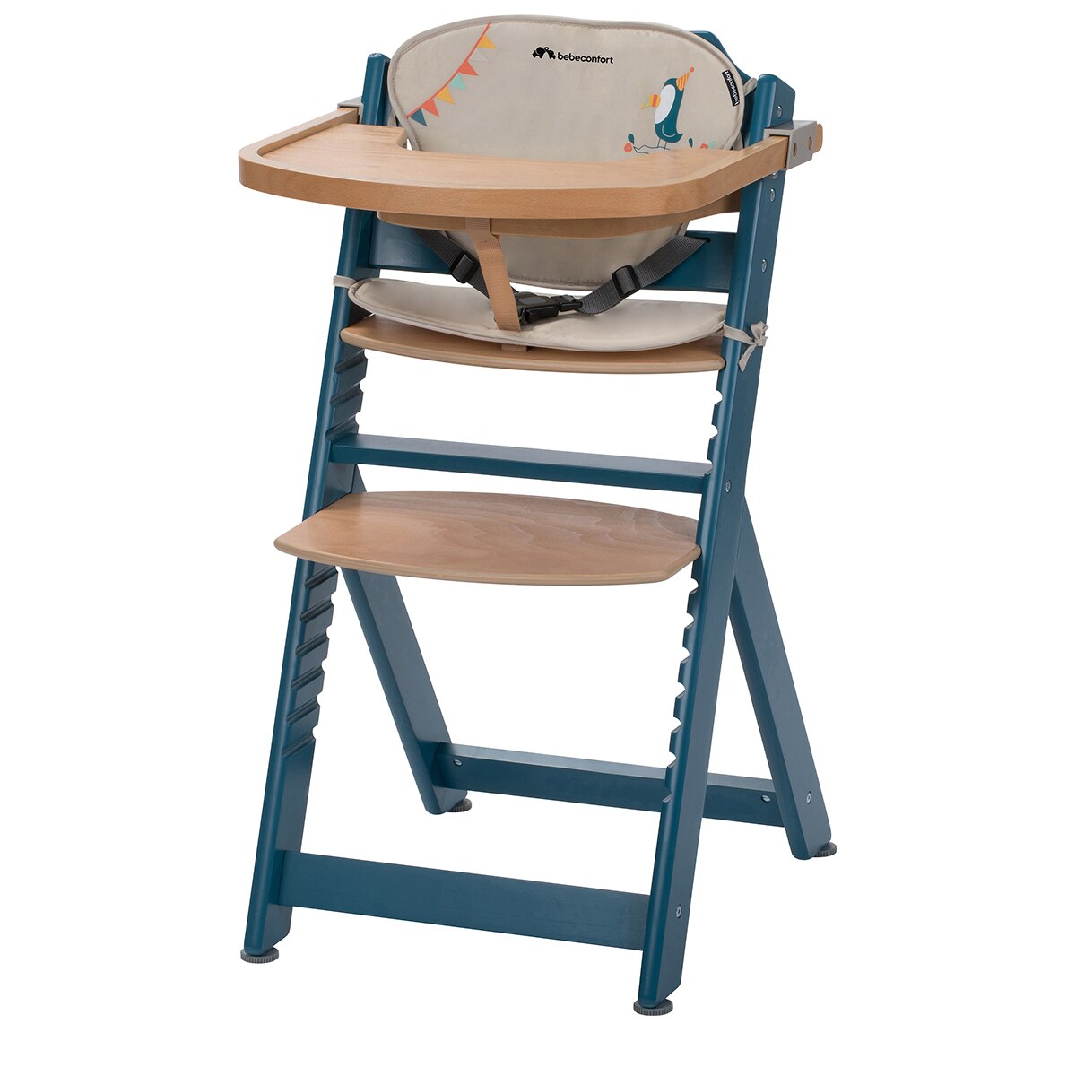 Trona evolutiva de madera Timba con cojín, 6meses-10años, <30 Kg, color Petrol Blue Azul-3