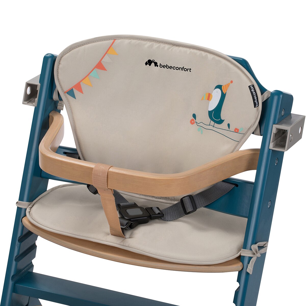 Trona evolutiva de madera Timba con cojín, 6meses-10años, <30 Kg, color Petrol Blue Azul-6
