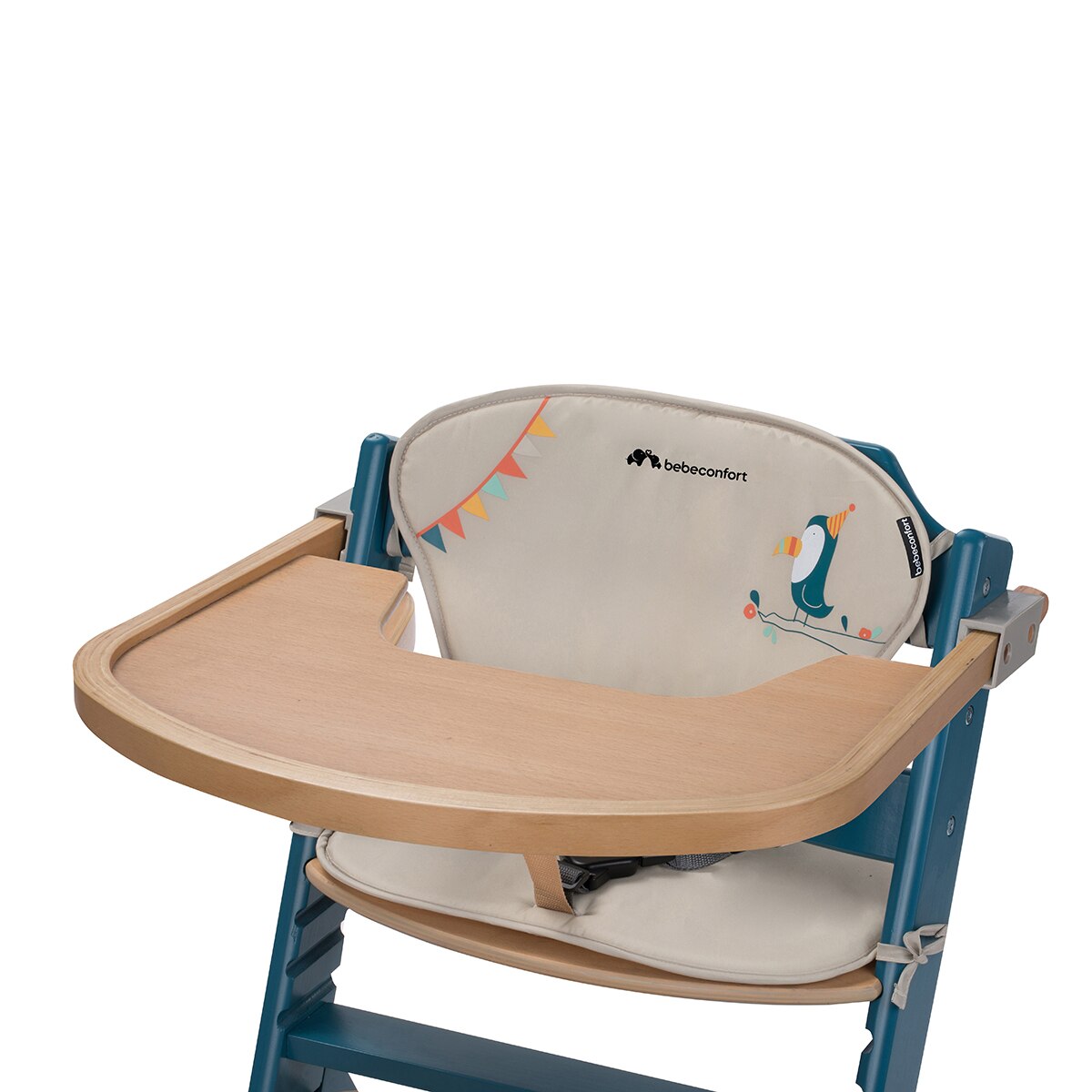 Trona evolutiva de madera Timba con cojín, 6meses-10años, <30 Kg, color Petrol Blue Azul-7