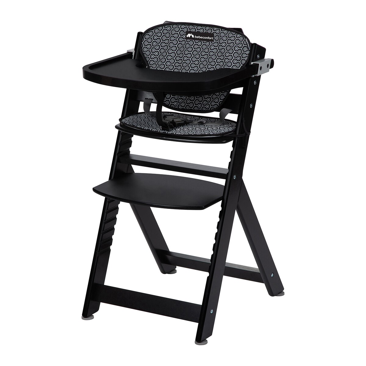 Trona evolutiva de madera Timba con cojín, 6meses-10años, <30 Kg, color Deep Black Negro-1