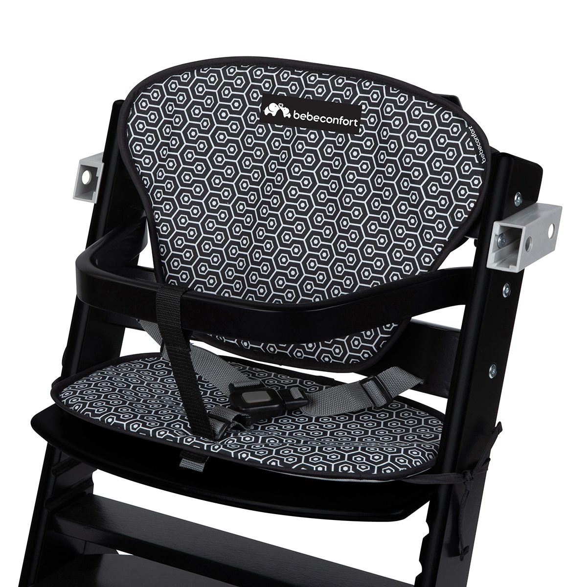 Trona evolutiva de madera Timba con cojín, 6meses-10años, <30 Kg, color Deep Black Negro-6