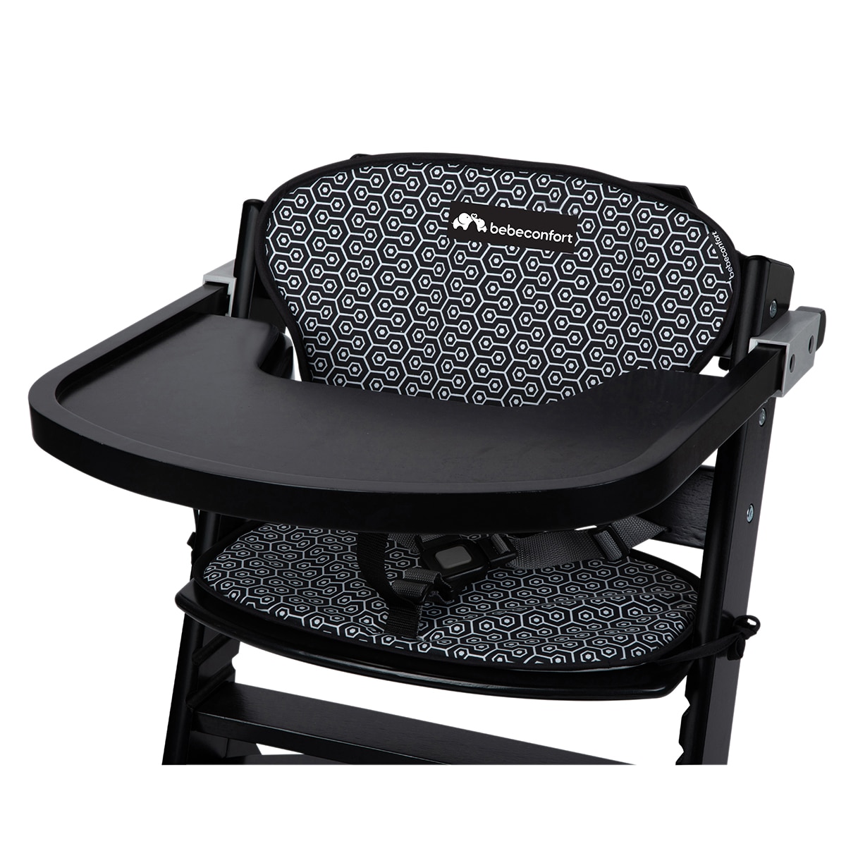 Trona evolutiva de madera Timba con cojín, 6meses-10años, <30 Kg, color Deep Black Negro-7