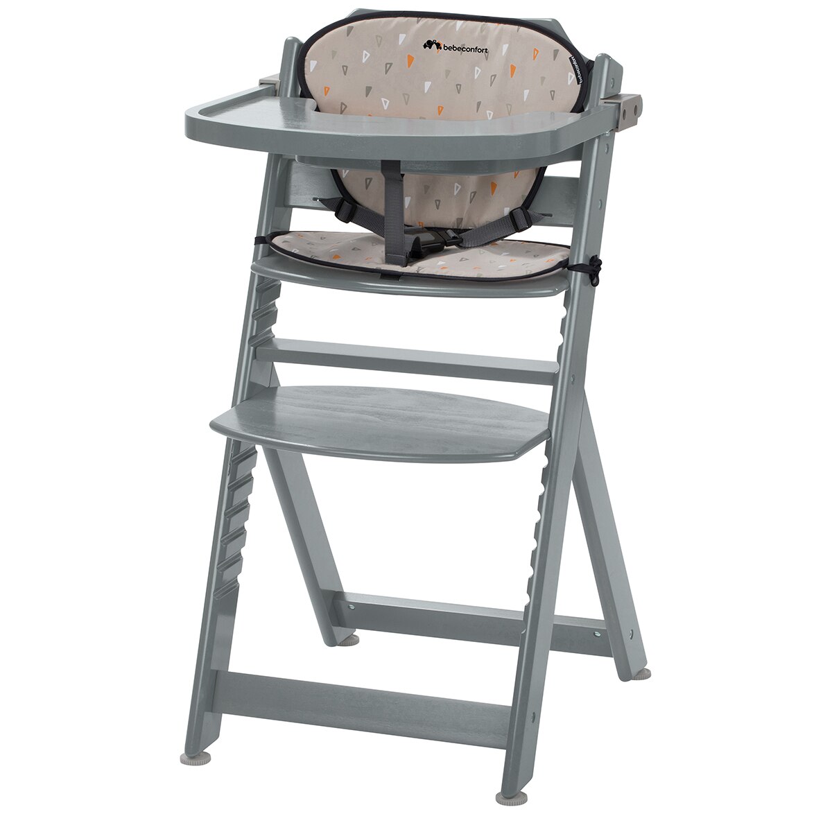 Trona evolutiva de madera Timba con cojín, 6meses-10años, <30 Kg, color Warm Gray Gris-3