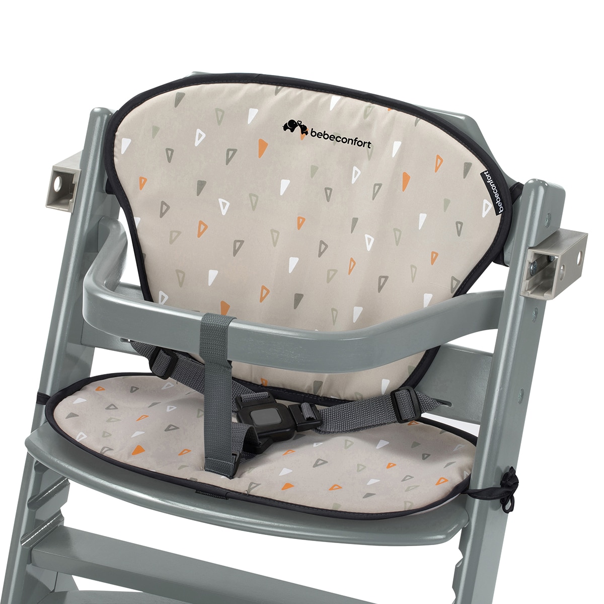 Trona evolutiva de madera Timba con cojín, 6meses-10años, <30 Kg, color Warm Gray Gris-6
