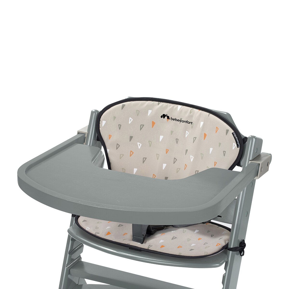 Trona evolutiva de madera Timba con cojín, 6meses-10años, <30 Kg, color Warm Gray Gris-7