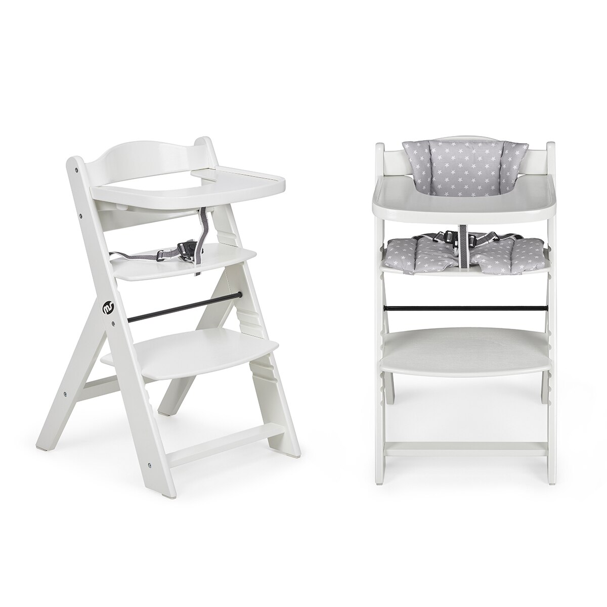 MS -  Trona para bebé de Madera Full de - Evolutiva- Silla Alta, Ergonómica, Regulable, Segura Blanco-2