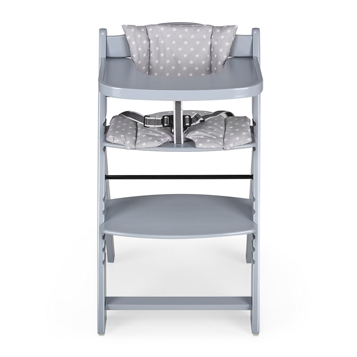 MS - Trona para bebé de Madera Full de - Evolutiva- Silla Alta, Ergonómica, Regulable, Segura Gris-1