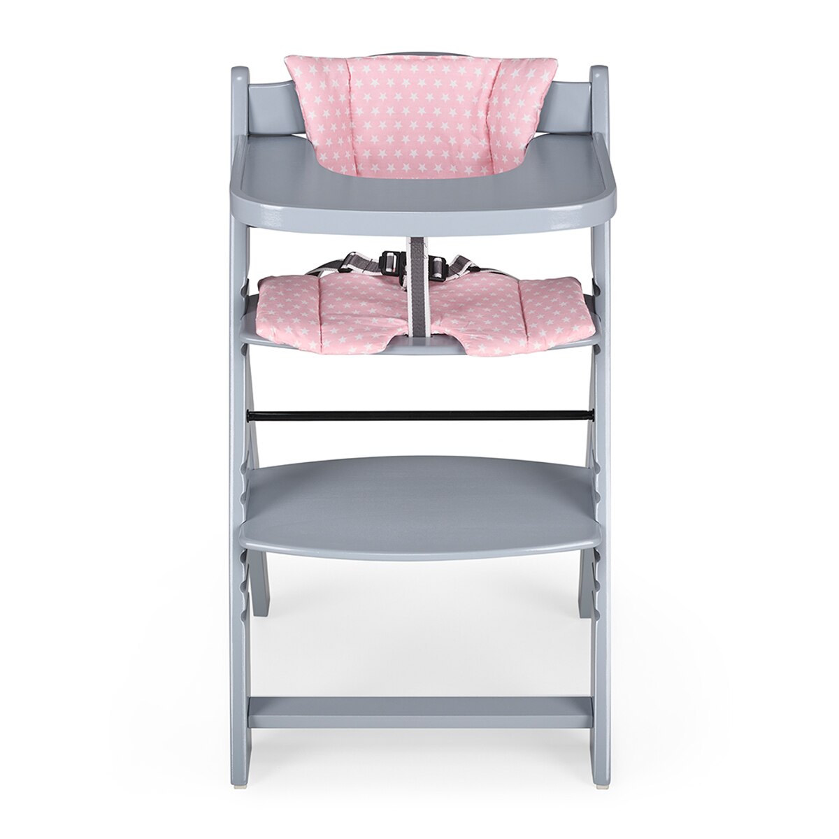 MS - Trona para bebé de Madera Full de - Evolutiva- Silla Alta, Ergonómica, Regulable, Segura Gris-1