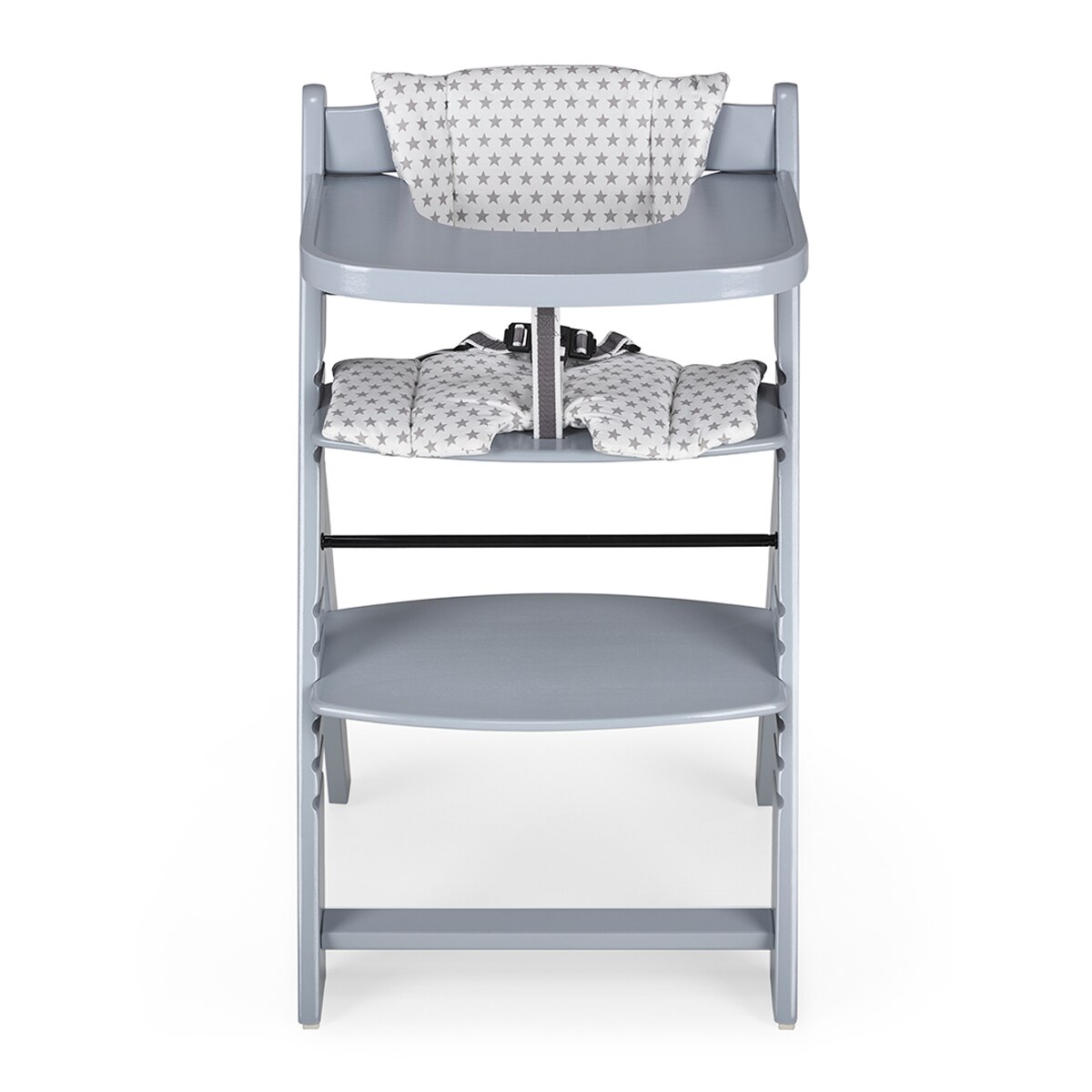 MS -  Trona para bebé de Madera Full de - Evolutiva- Silla Alta, Ergonómica, Regulable, Segura Gris-1