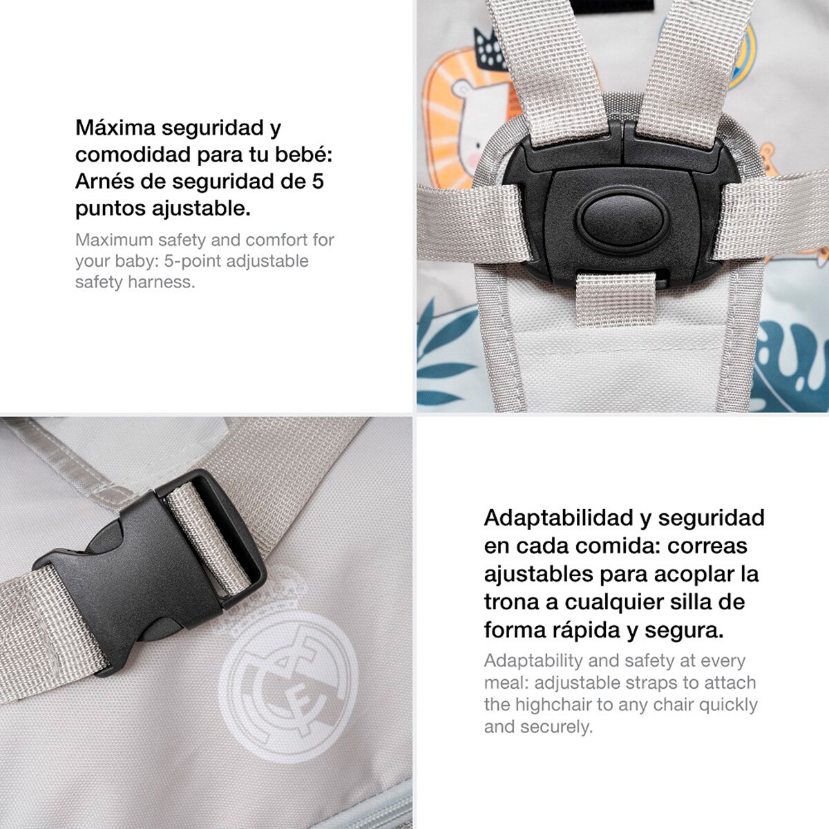 Elevador trona portátil real madrid Gris-7