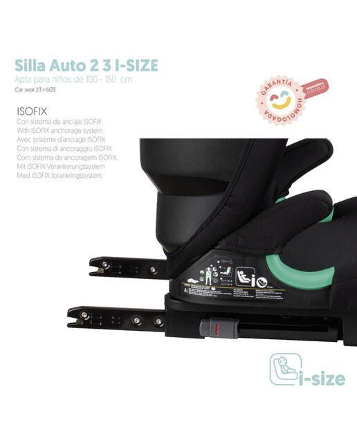 Silla de coche Juno I- Size (100-150cm) Negro-4