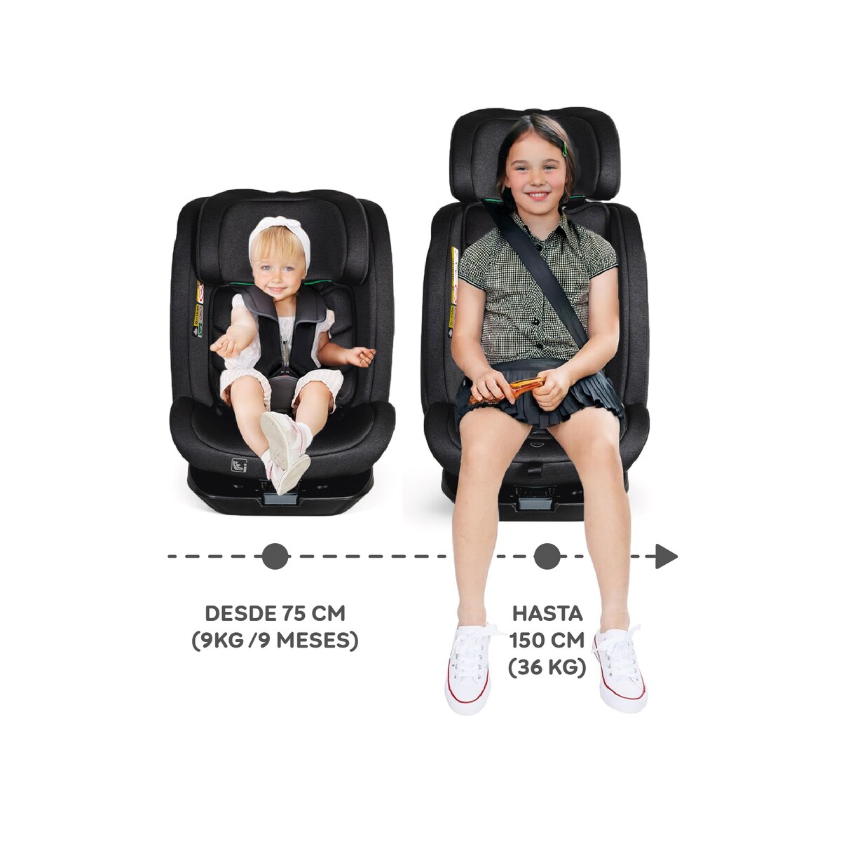 Silla de auto Bari I-Size (75-150cm) Gris-13