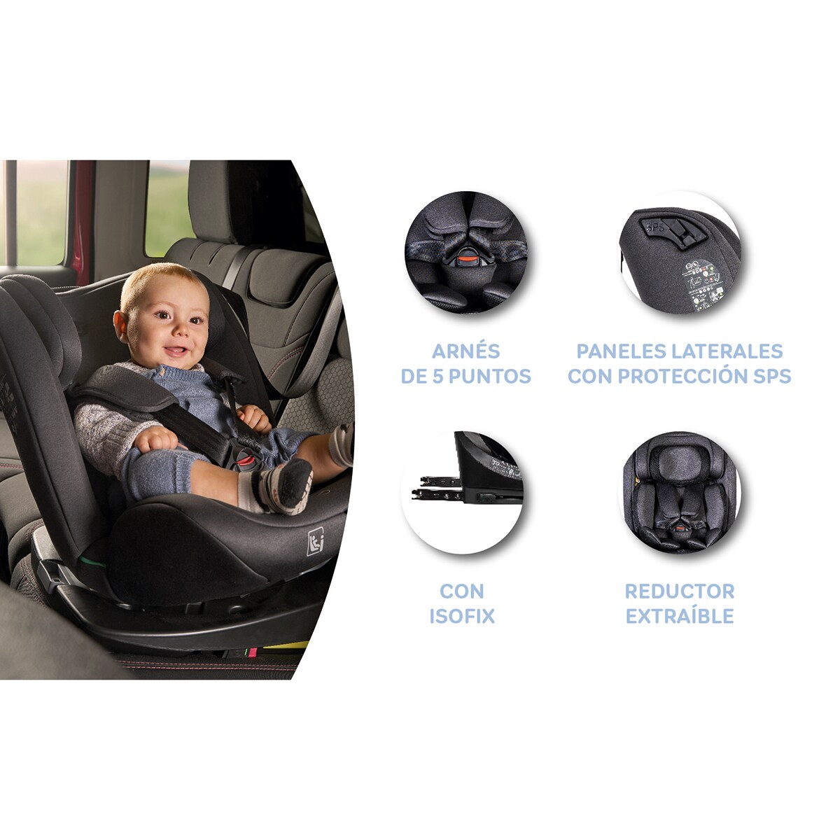 Silla de auto Corfú I-Size (40-150cm) Gris-19