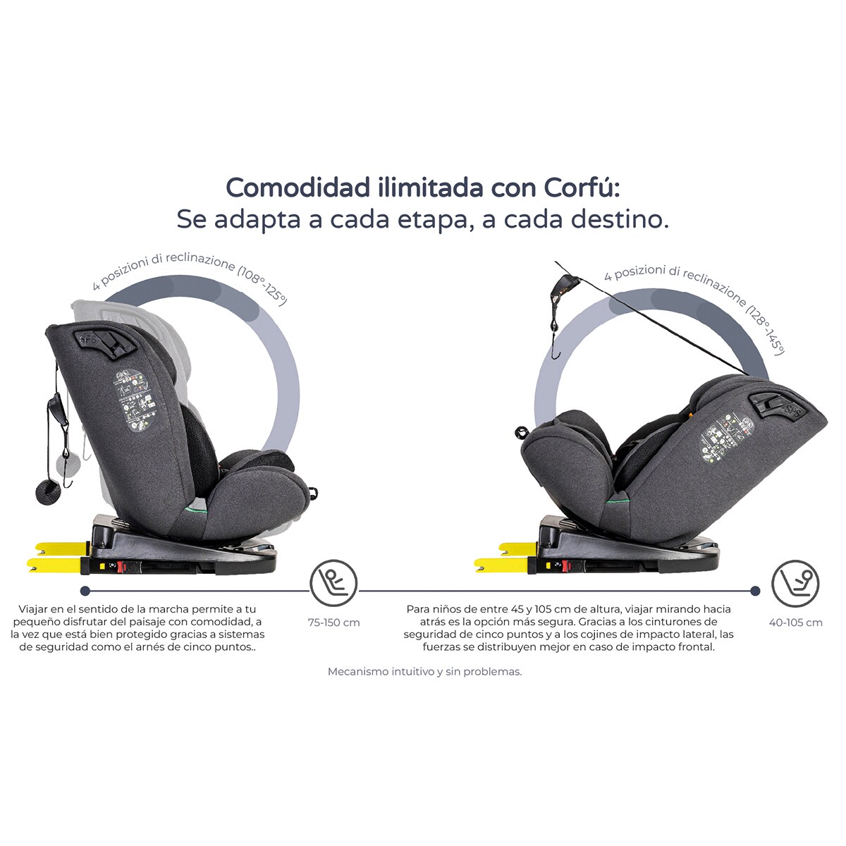 Silla de auto Corfú I-Size (40-150cm) Gris-21