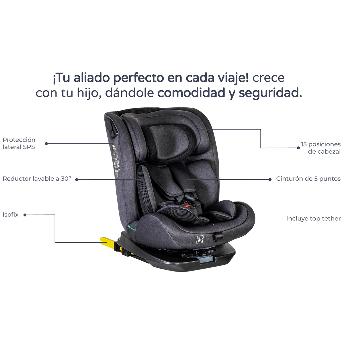 Silla de auto Corfú I-Size (40-150cm) Gris-22