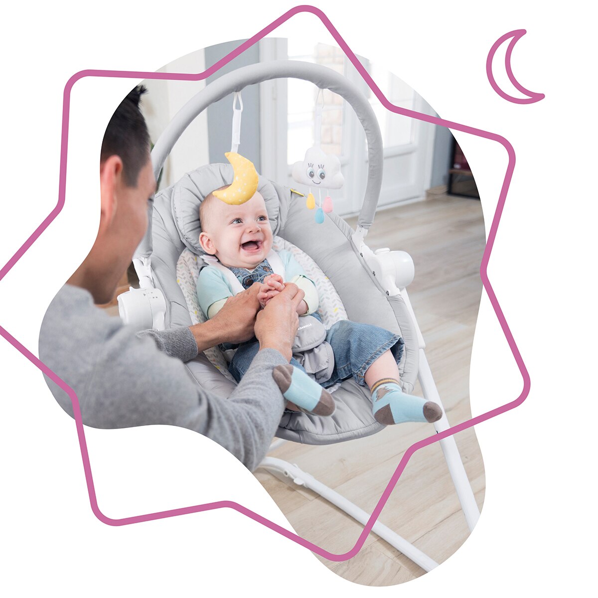 Hamaca Badabulle Up & Down Candy gris Gris-7