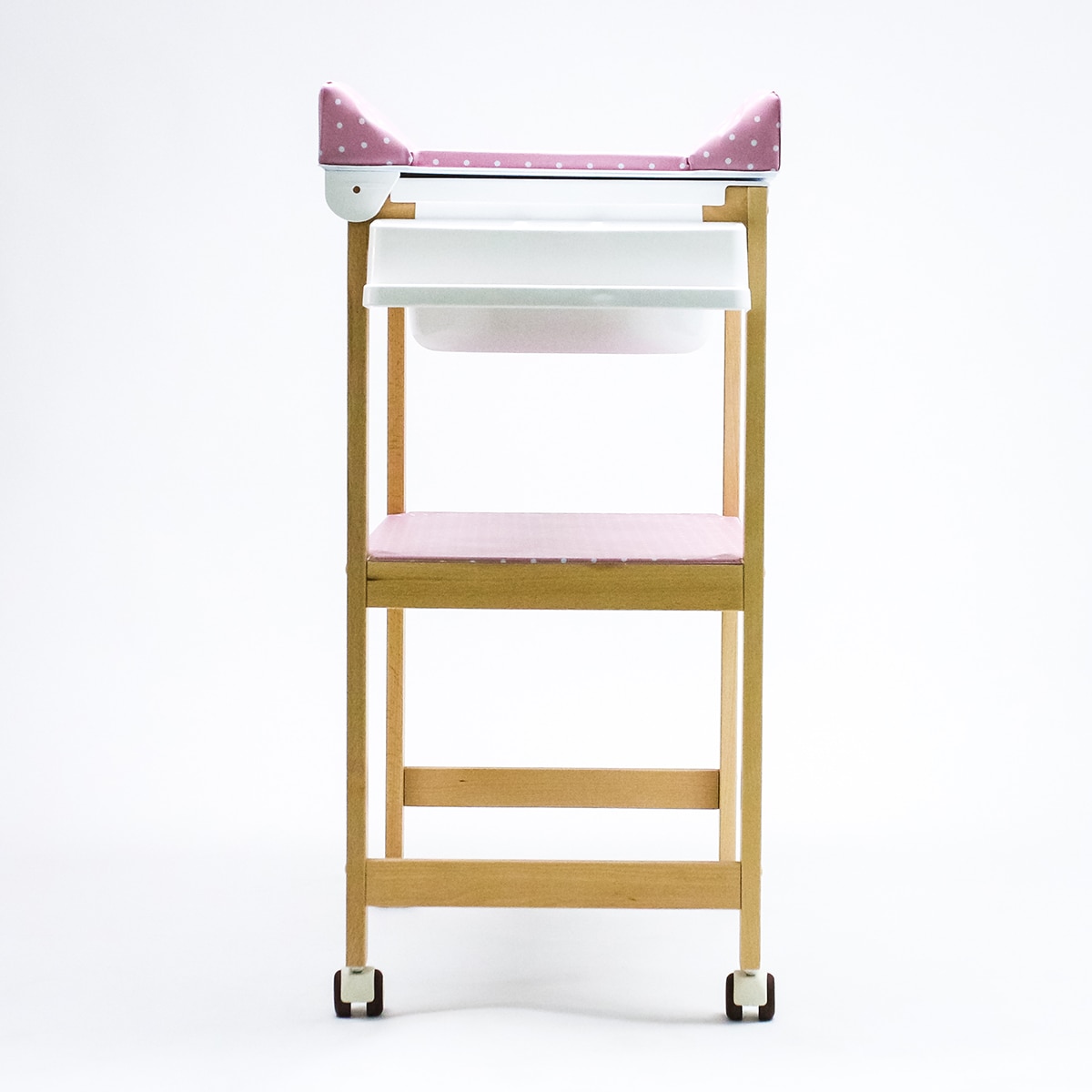 Bañera Cambiador Plastimyr de madera The Good Wood Topos rosa Madera / Rosa-5