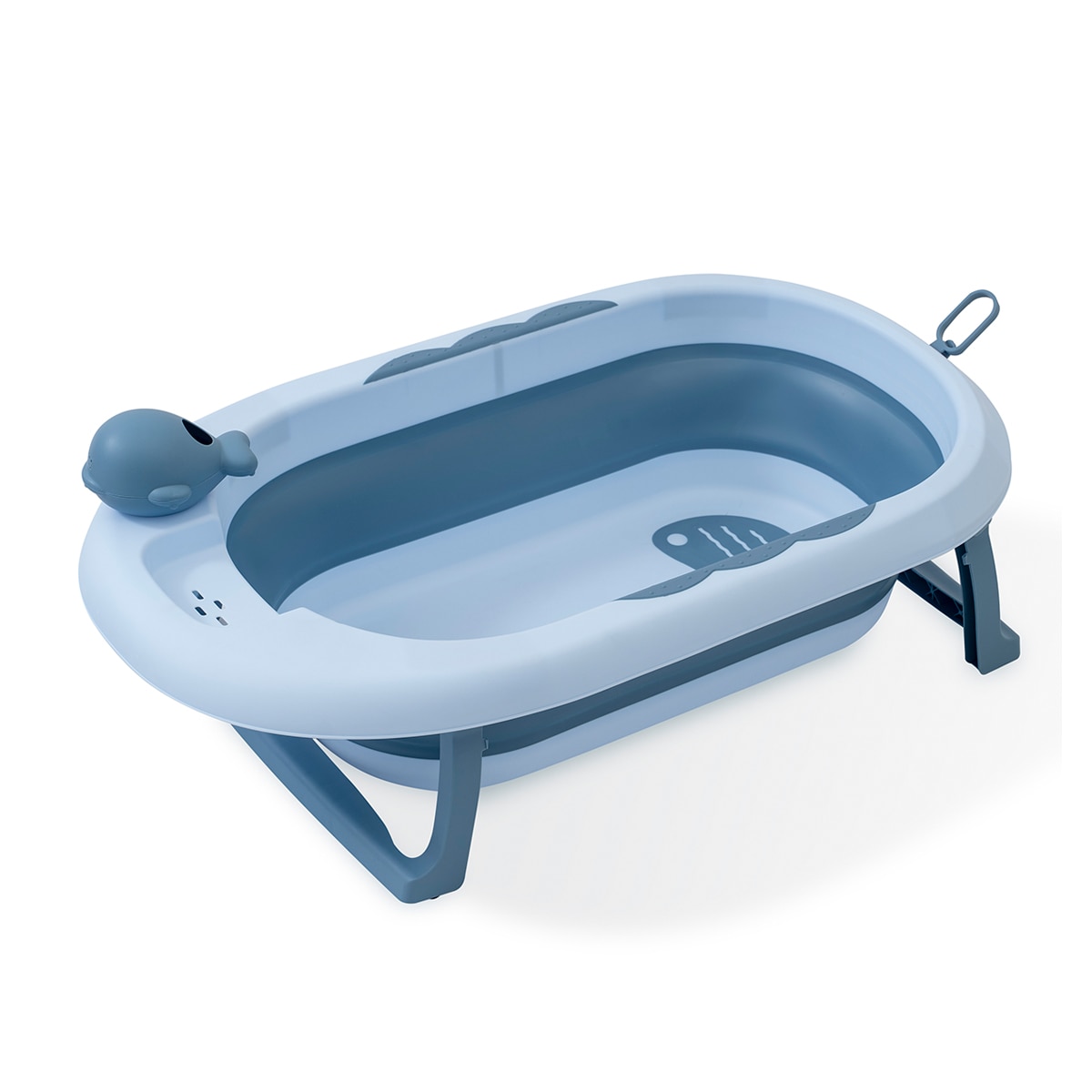 Bañera plegable con taza
para enjuague Azul  Interbaby Azul-1