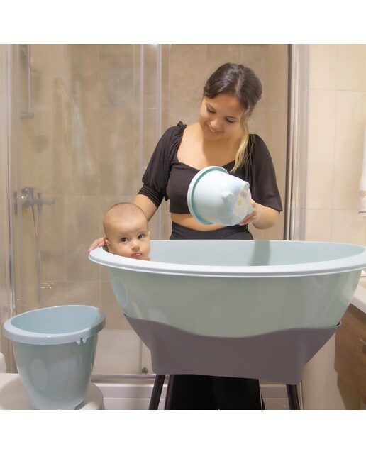 Bañera con soporte para bebé Turquesa-9