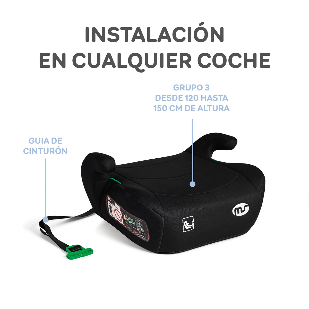 Alzador 835A  I-Size sin isofix (125-150cm) Negro-8