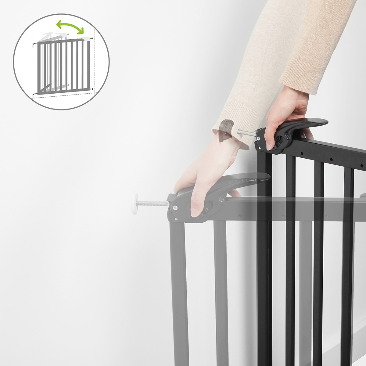 Barrera de Seguridad Badabulle Deco Pop para puerta negro Negro-2