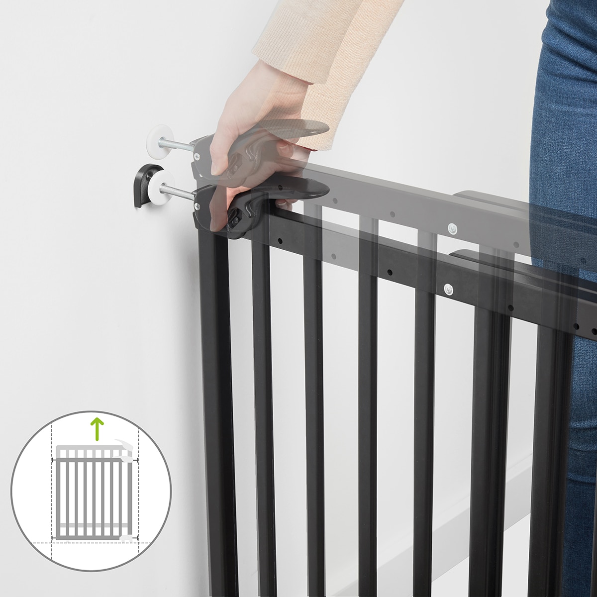 Barrera de Seguridad Badabulle Deco Pop para puerta negro Negro-3