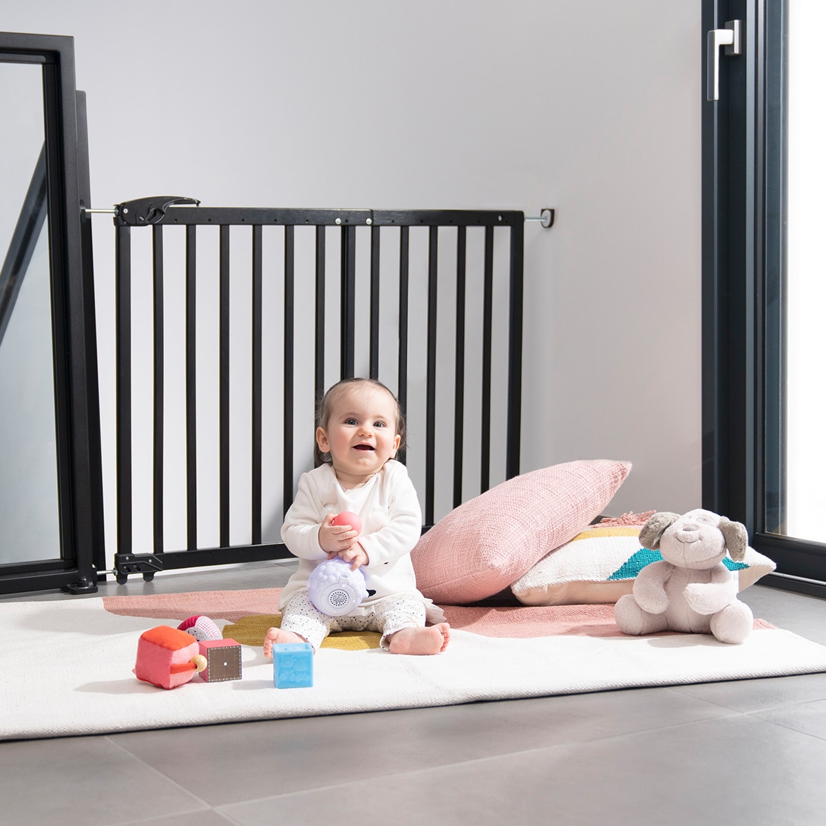 Barrera de Seguridad Badabulle Deco Pop para puerta negro Negro-12