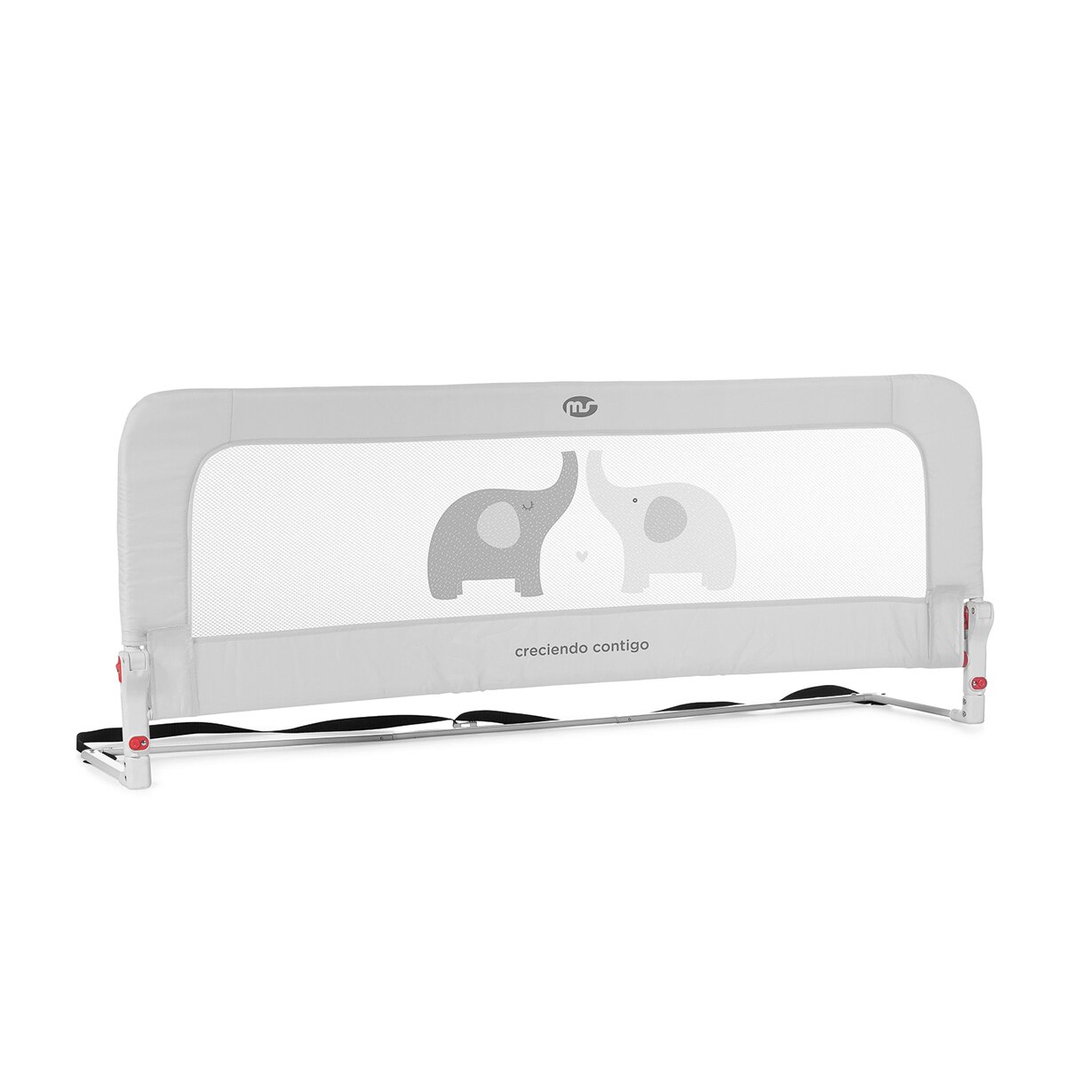 Barandilla Cama Nido - Barrera para Cama de 2 Alturas Abatible, con Bolsa de Transporte Gris-1