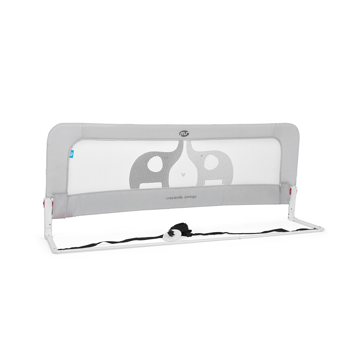 Barandilla Cama Nido - Barrera para Cama de 2 Alturas Abatible, con Bolsa de Transporte Gris-2