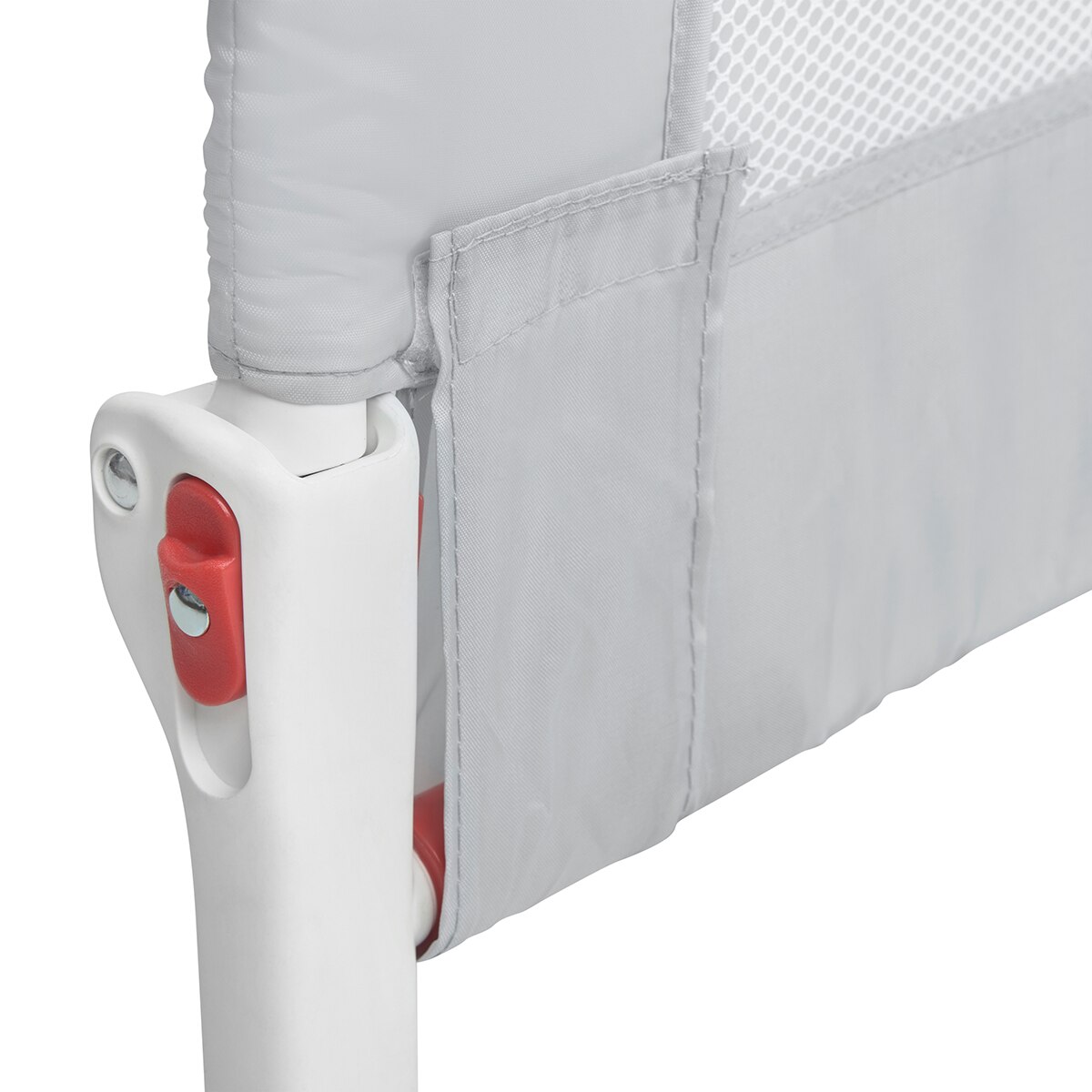 Barandilla Cama Nido - Barrera para Cama de 2 Alturas Abatible, con Bolsa de Transporte Gris-3
