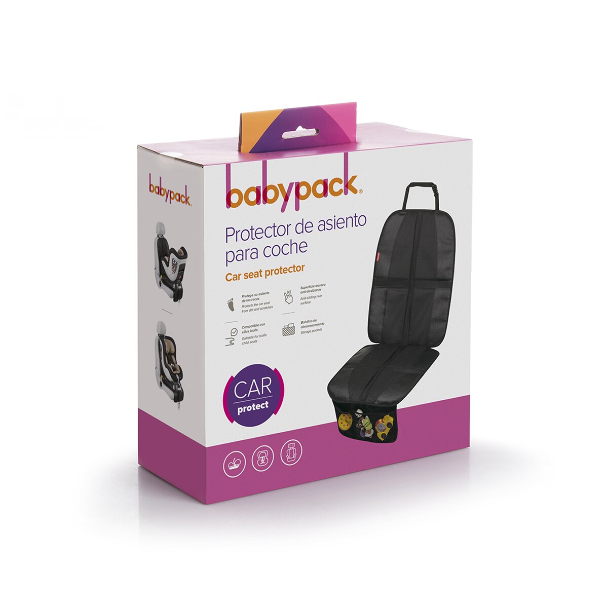 Protector asiento antideslizante babypack Negro-6