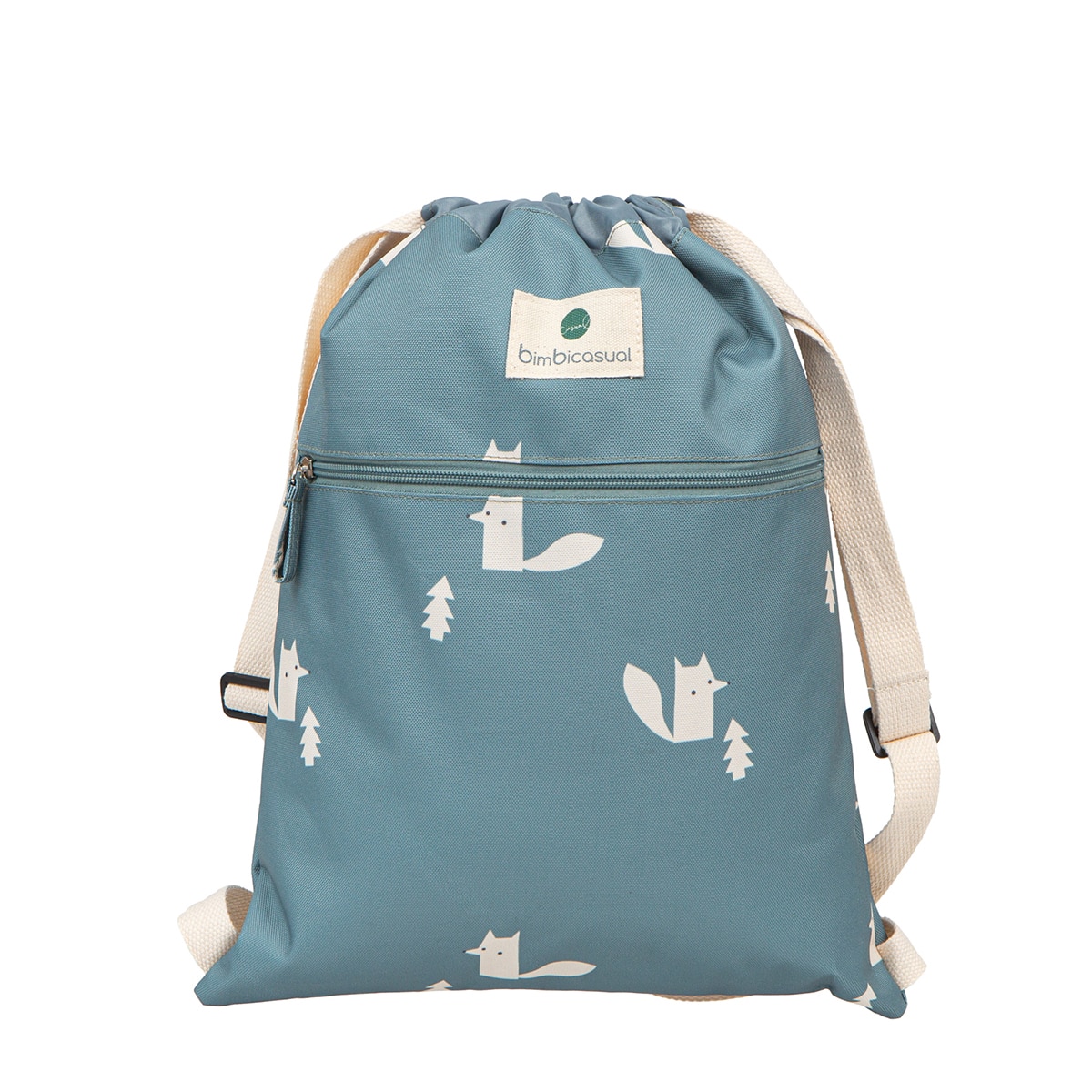 Bolsa/mochila merienda 43x32 bimbicasual bosque 100% poliéster Verde-1