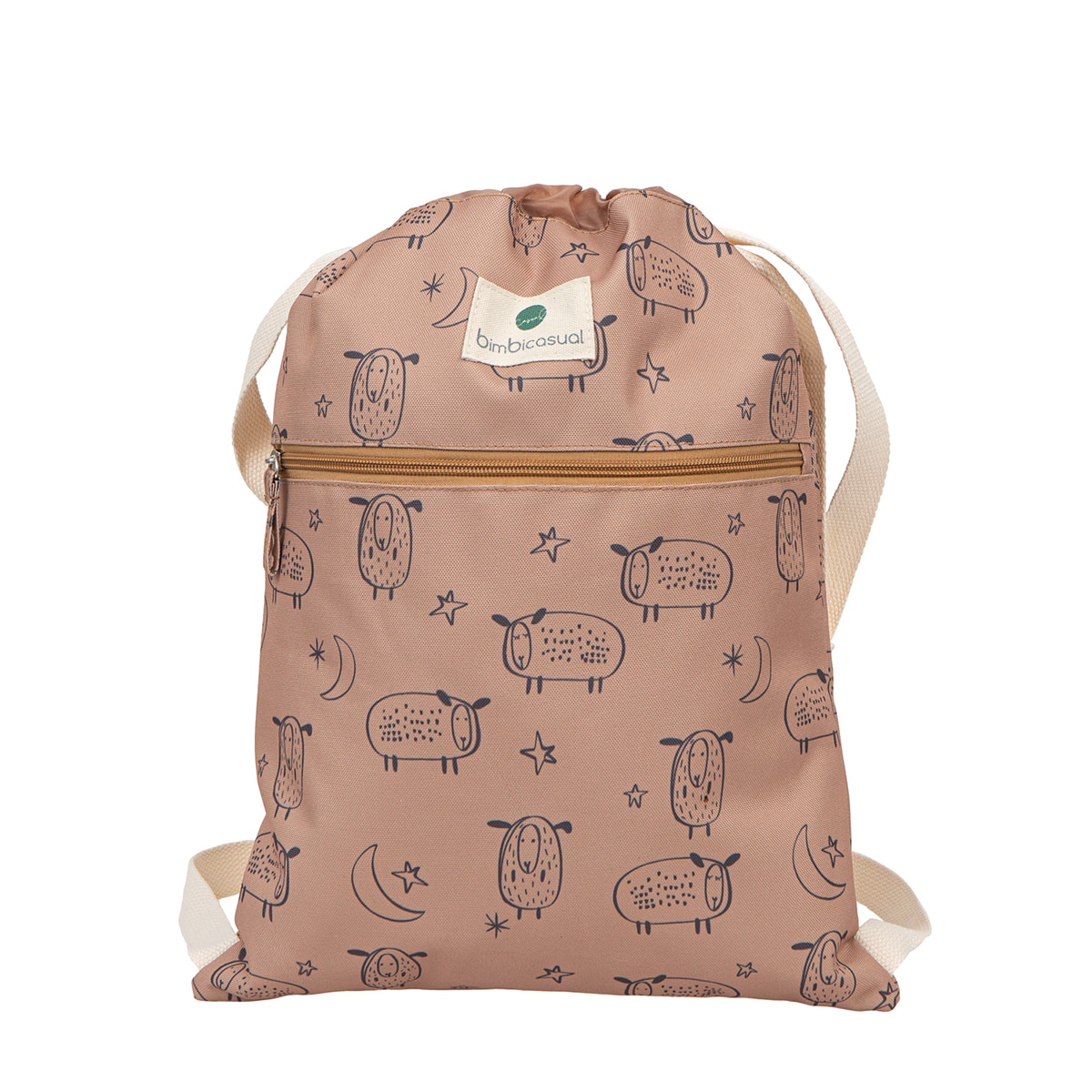 Bolsa/mochila merienda 43x32 bimbicasual farm 100% poliéster Marrón-1