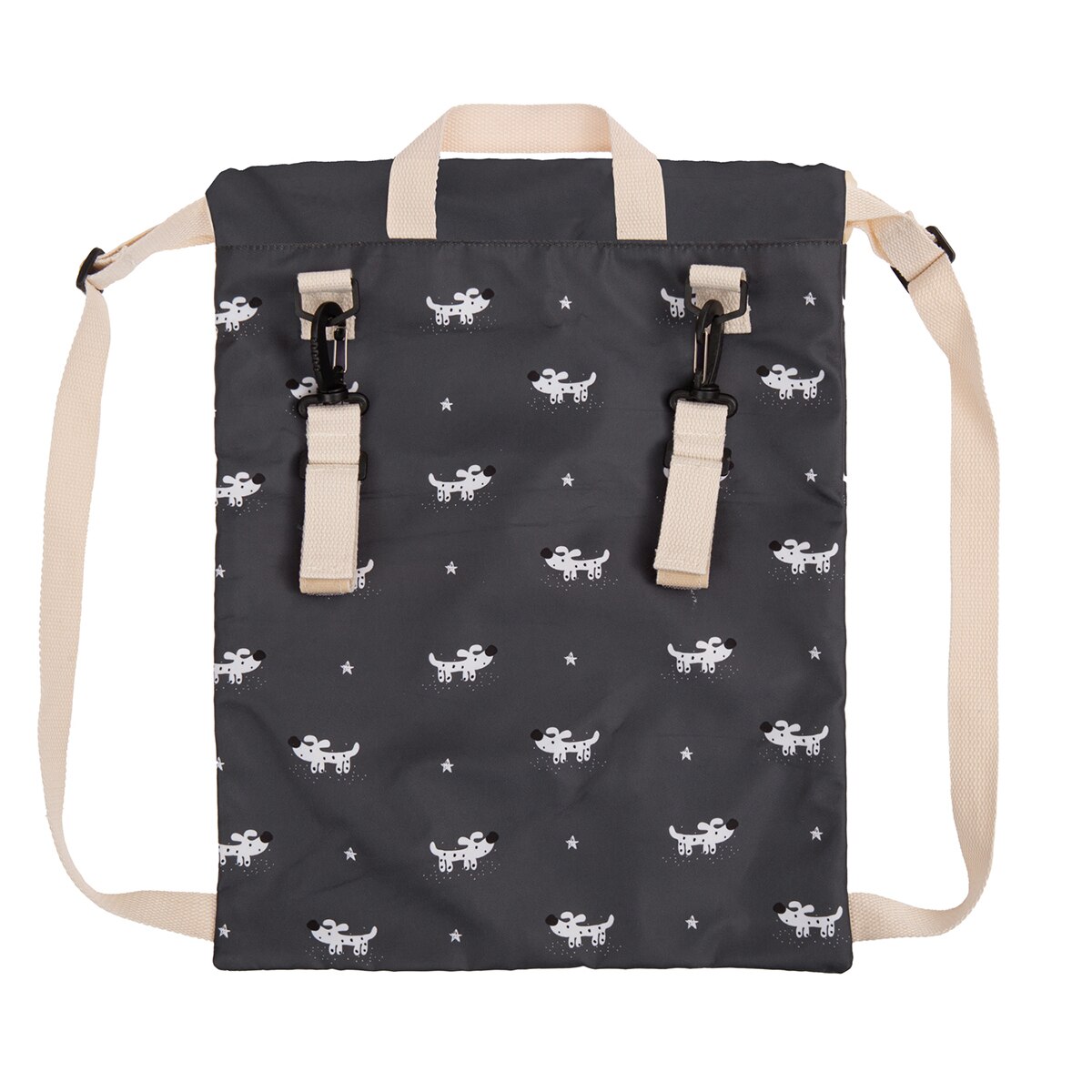 Bolsa/mochila merienda 43x32 bimbicasual guau 100% poliéster Gris-2
