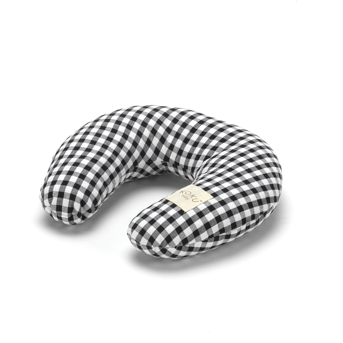 Almohadon Cervical cuadro vichy Negro / Blanco Negro-1