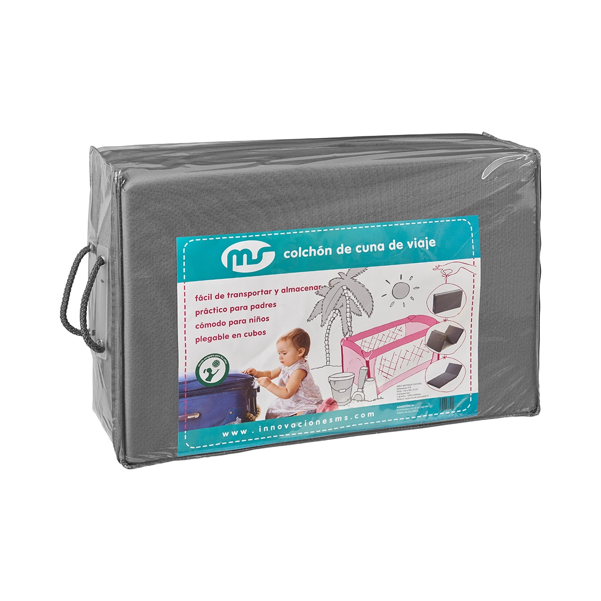 Colchón cuna viaje Innovaciones MS gris Gris-6