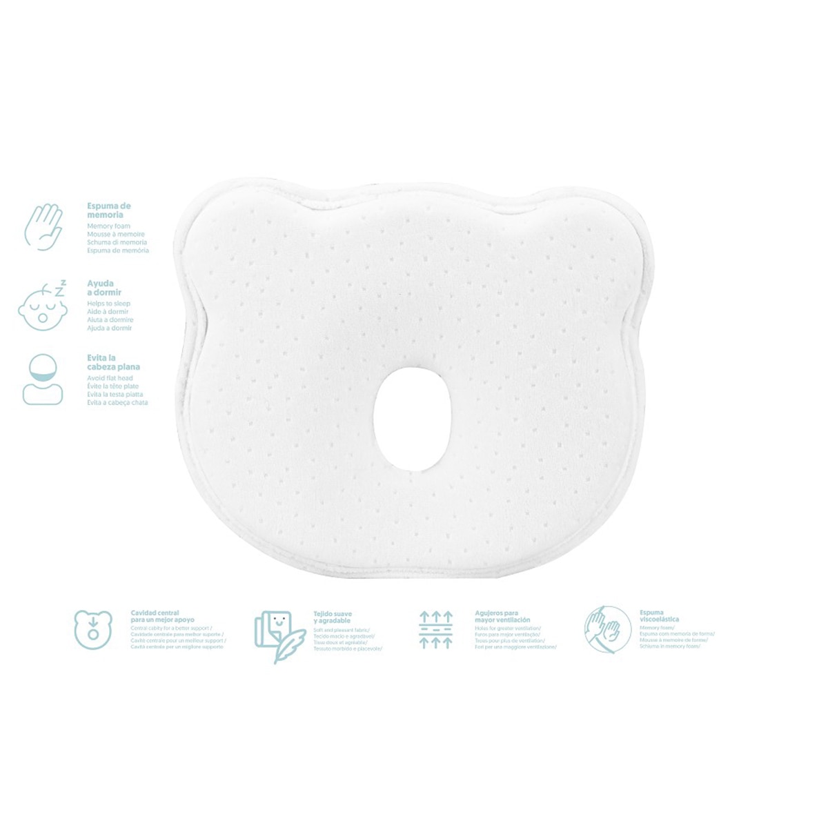 Cojín antiplagiocefalia Interbaby blanco Blanco-3