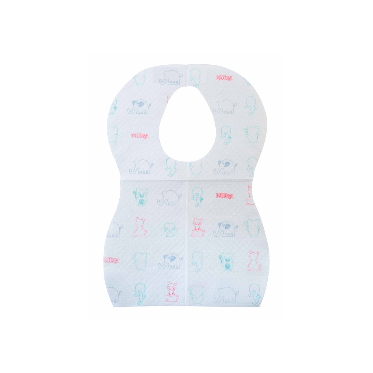 Pack 10 Baberos desechables Nuby Animales 4 capas con bolsillo blanco Blanco-1