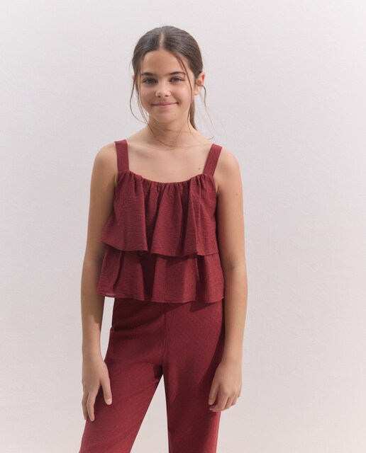 Imagem 0 de Top de Capas Fluído com Jacquard