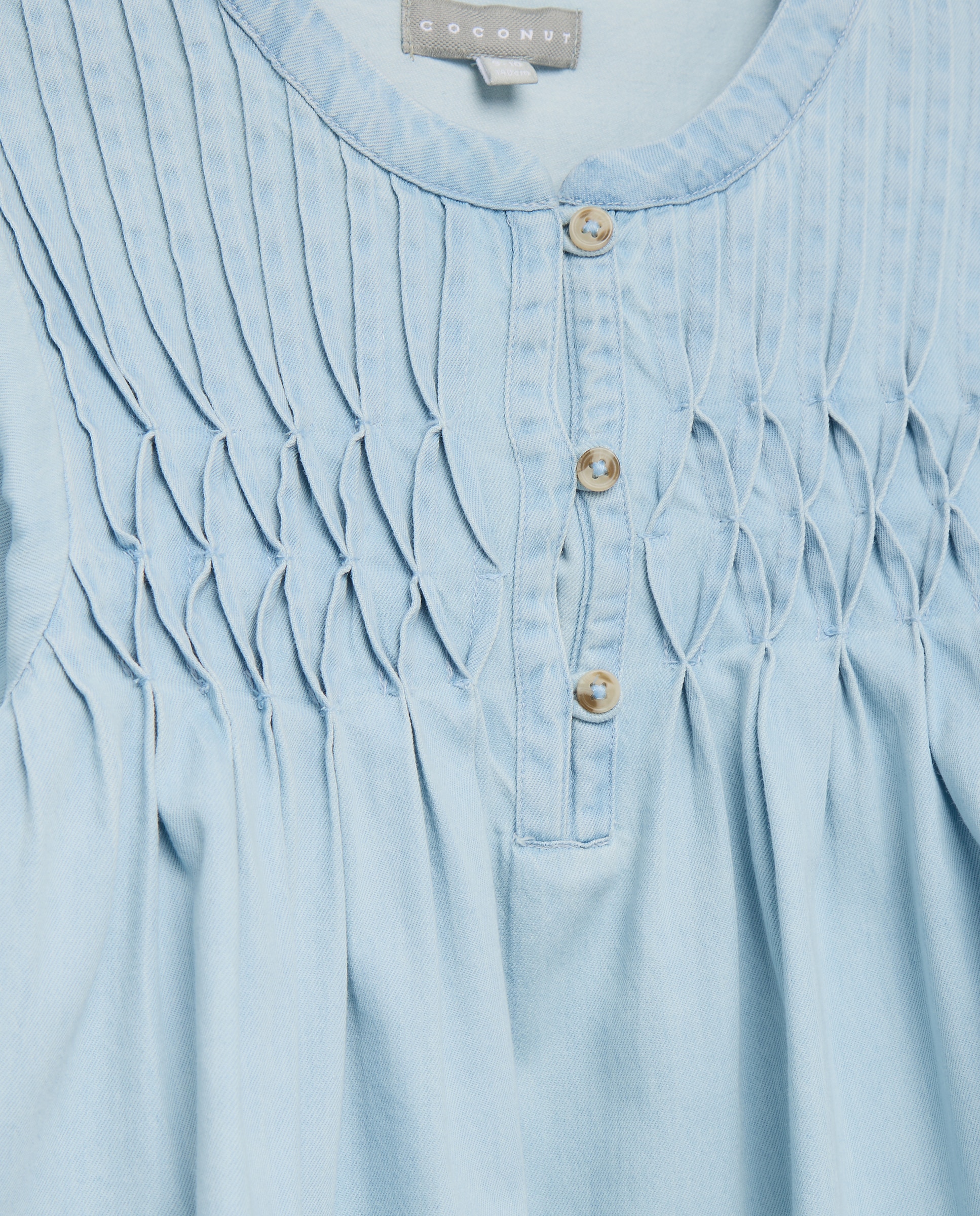 Blusa de Manga Curta com Pregas e Ganga Bleach Coconut El Corte Inglés 490 Petróleo-5