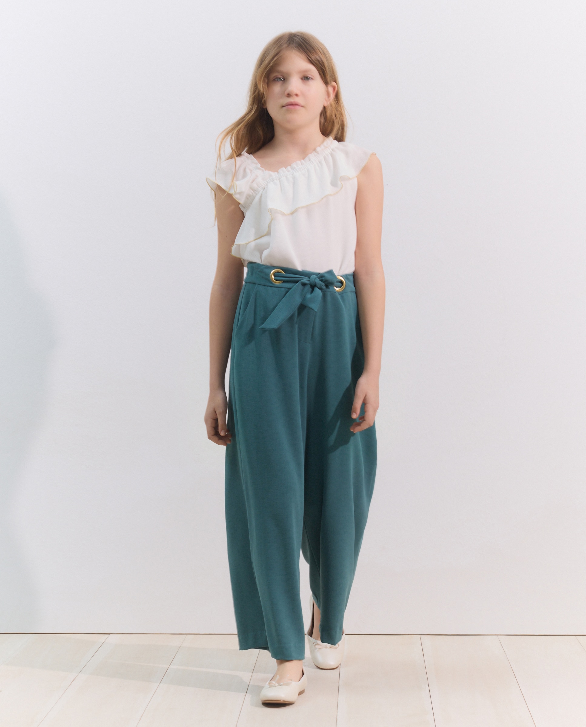 Blusa Assimétrica de Crepe Coconut El Corte Inglés Branco-marfim-2